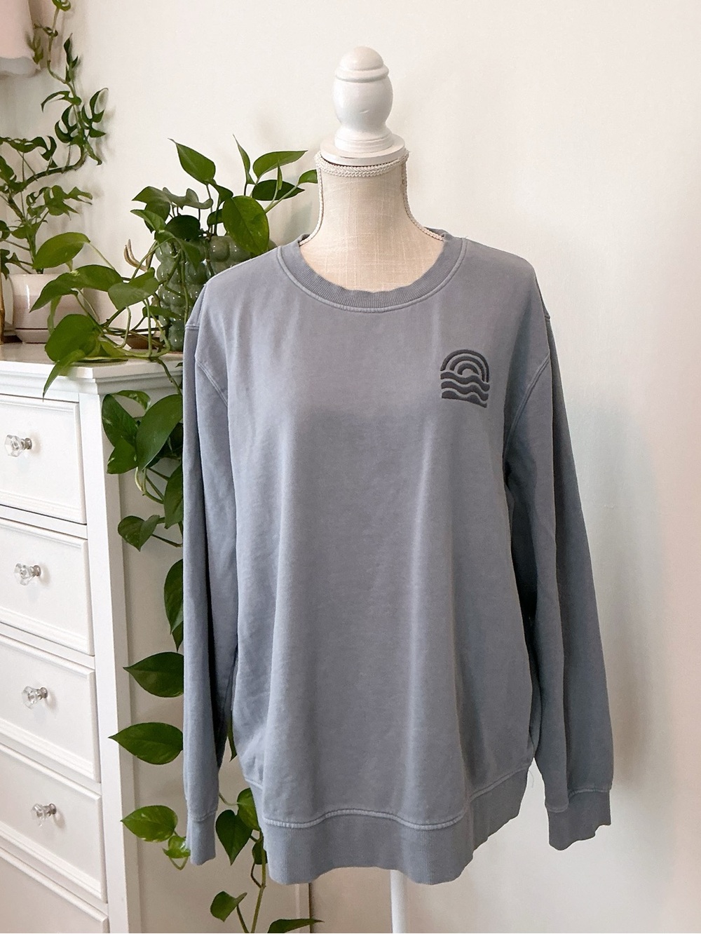 Goodfellow & Co. | Washed Lightweight Blue Waves Sweatshirt size XL